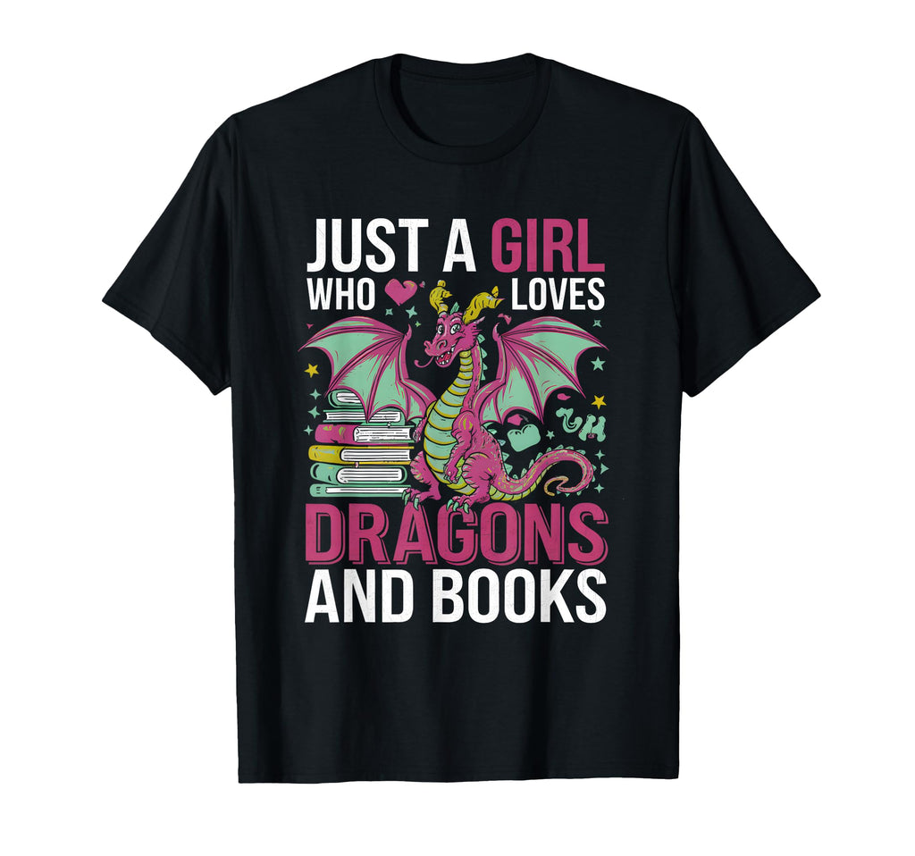Just Who Loves Dragons And Books T-Shirt - Fun Novelty Design Unisex - T-Shirt, Sweatshirt, Hoodie