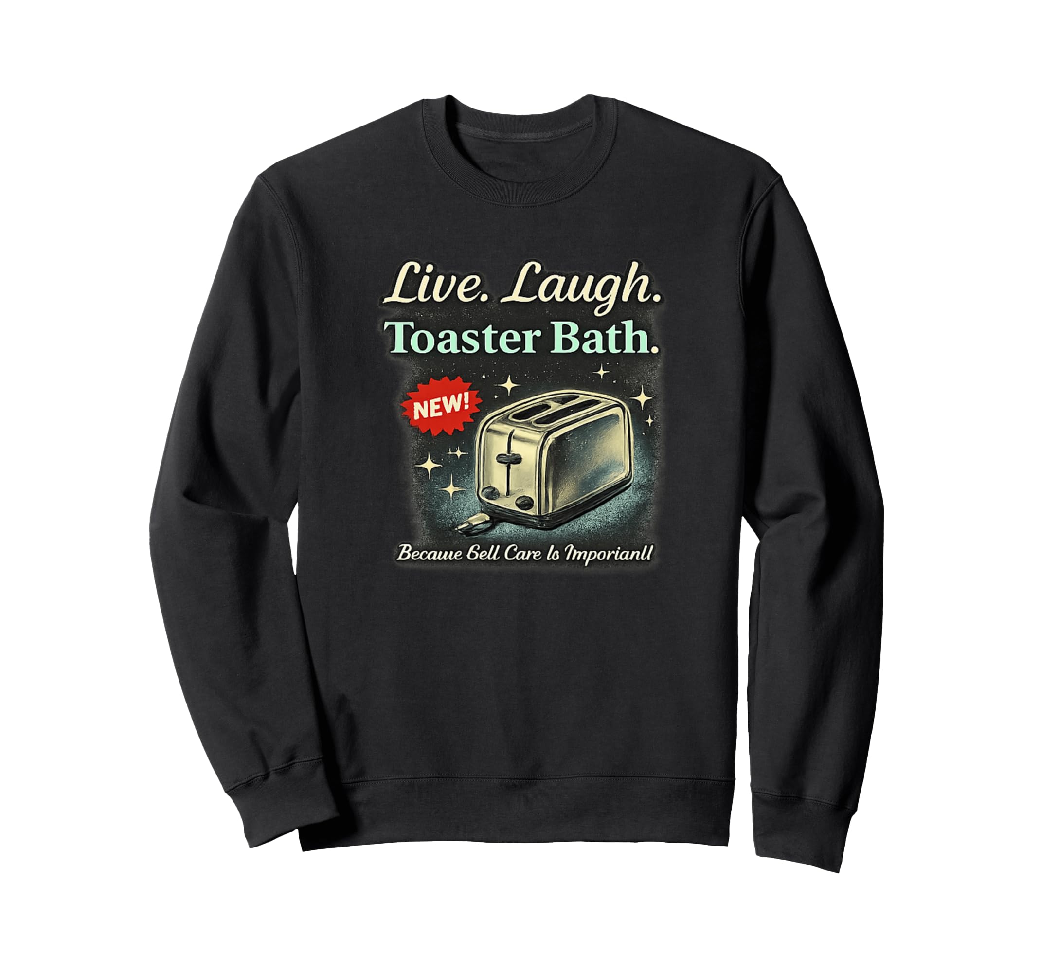 Live Laugh Toaster Bath Self Care Sweatshirt - Graphic Print Men Women - T-Shirt, Sweatshirt, Hoodie