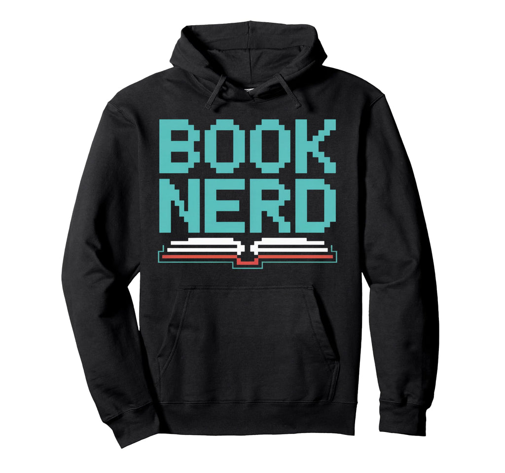 Book Nerd Pixel Reader Bibliophile Hoodie - Novelty Apparel Men Women - T-Shirt, Sweatshirt, Hoodie