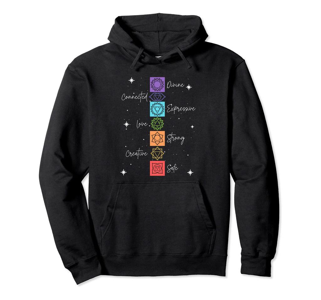 Chakra Chakras Aligned Lotus Mandala Hoodie - Aesthetic Graphic for Adults - T-Shirt, Sweatshirt, Hoodie