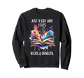 Just Who Loves Books And Dragons Sweatshirt - Novelty Apparel Unisex - T-Shirt, Sweatshirt, Hoodie