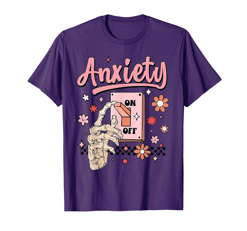 Anxiety Funny Switch Off Mental T-Shirt - Minimalist Print Men Women - T-Shirt, Sweatshirt, Hoodie