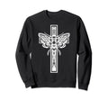 Sacred Cross Moth Goth Horror Sweatshirt - Novelty Apparel Unisex - T-Shirt, Sweatshirt, Hoodie