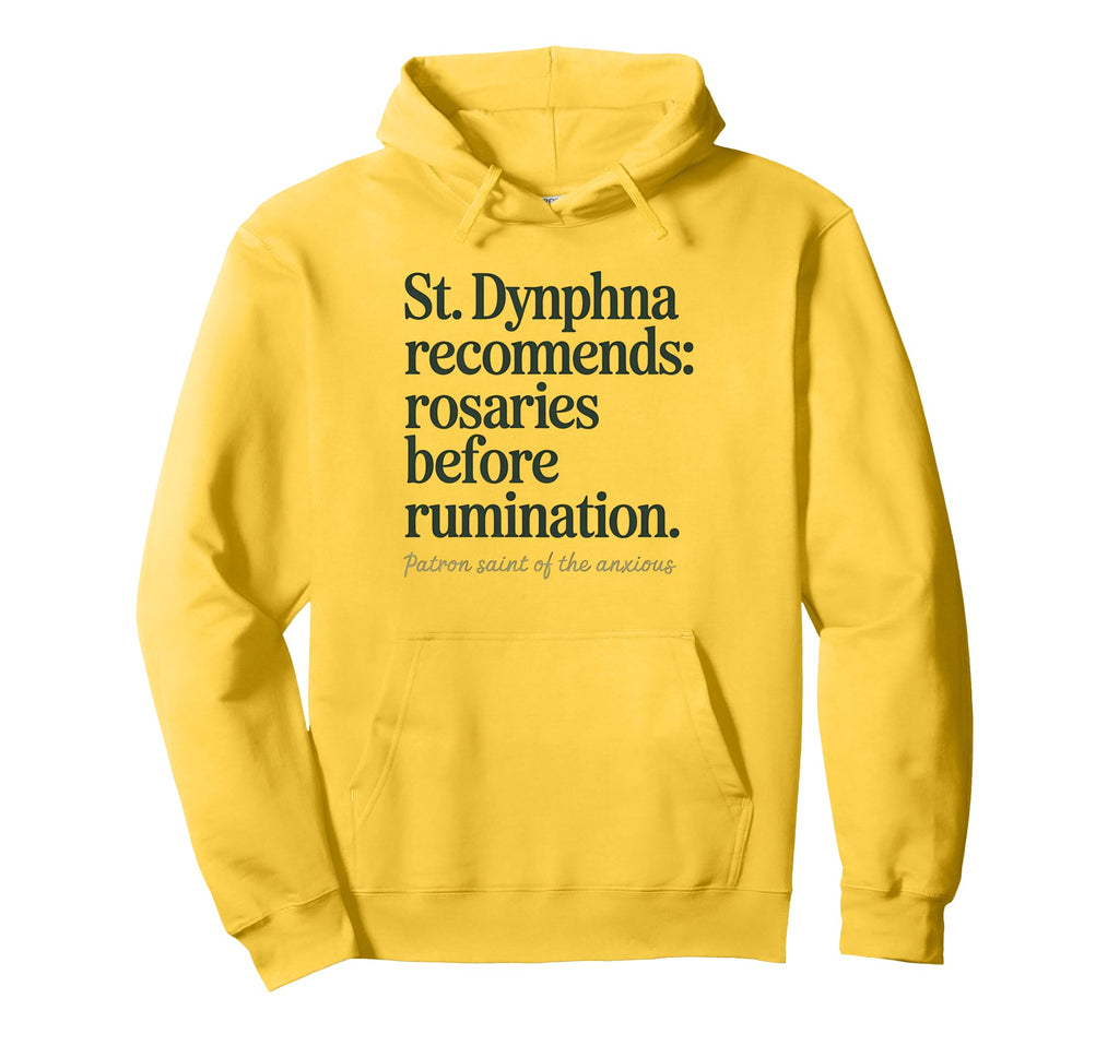 St Dymphna Recommends Rosaries Hoodie - Aesthetic Graphic for Adults - T-Shirt, Sweatshirt, Hoodie