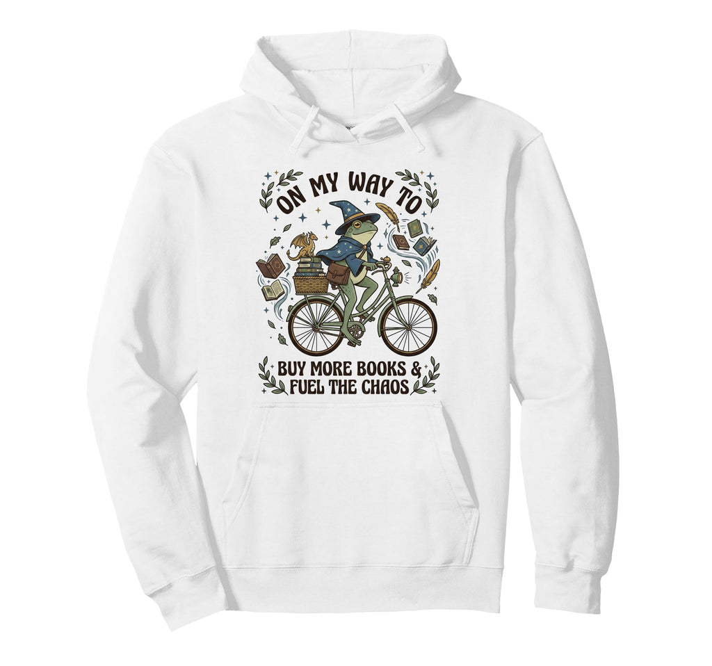 Wizard Frog Dragon Bookworm Cosy Hoodie - Aesthetic Graphic Men Women - T-Shirt, Sweatshirt, Hoodie