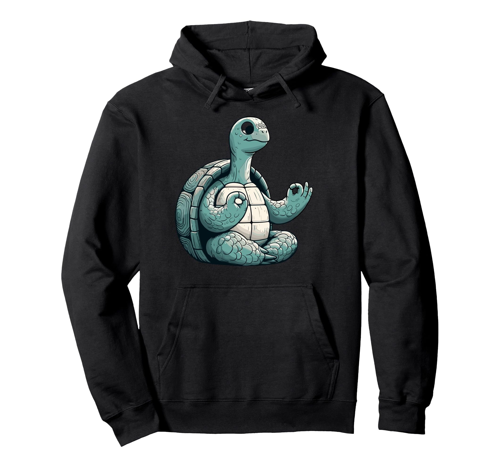 Meditation Tortoise Turtle Yoga Pose Hoodie - Minimalist Print for Adults - T-Shirt, Sweatshirt, Hoodie