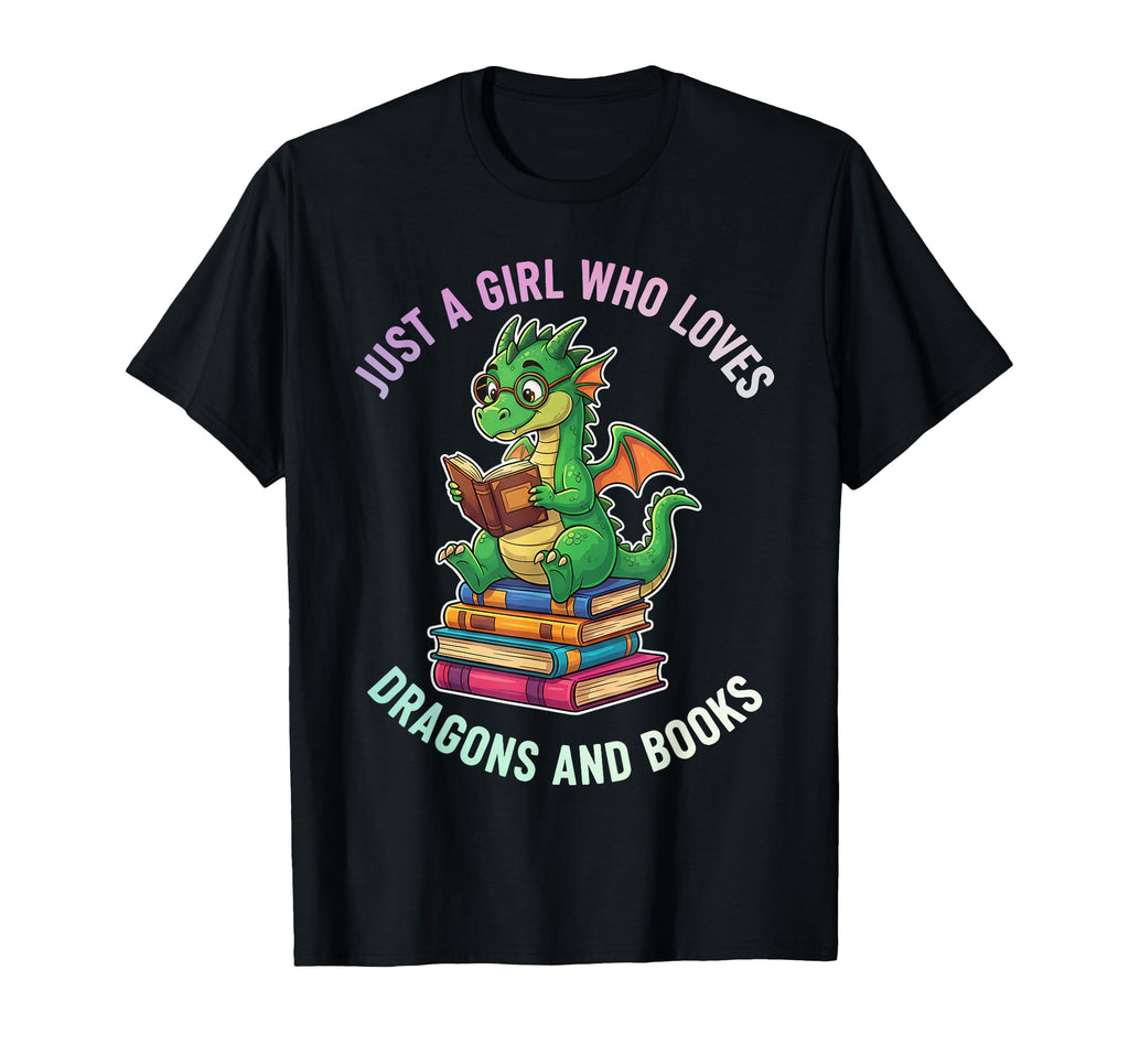 Just Who Loves Dragons And Books T-Shirt - Minimalist Print Men Women - T-Shirt, Sweatshirt, Hoodie