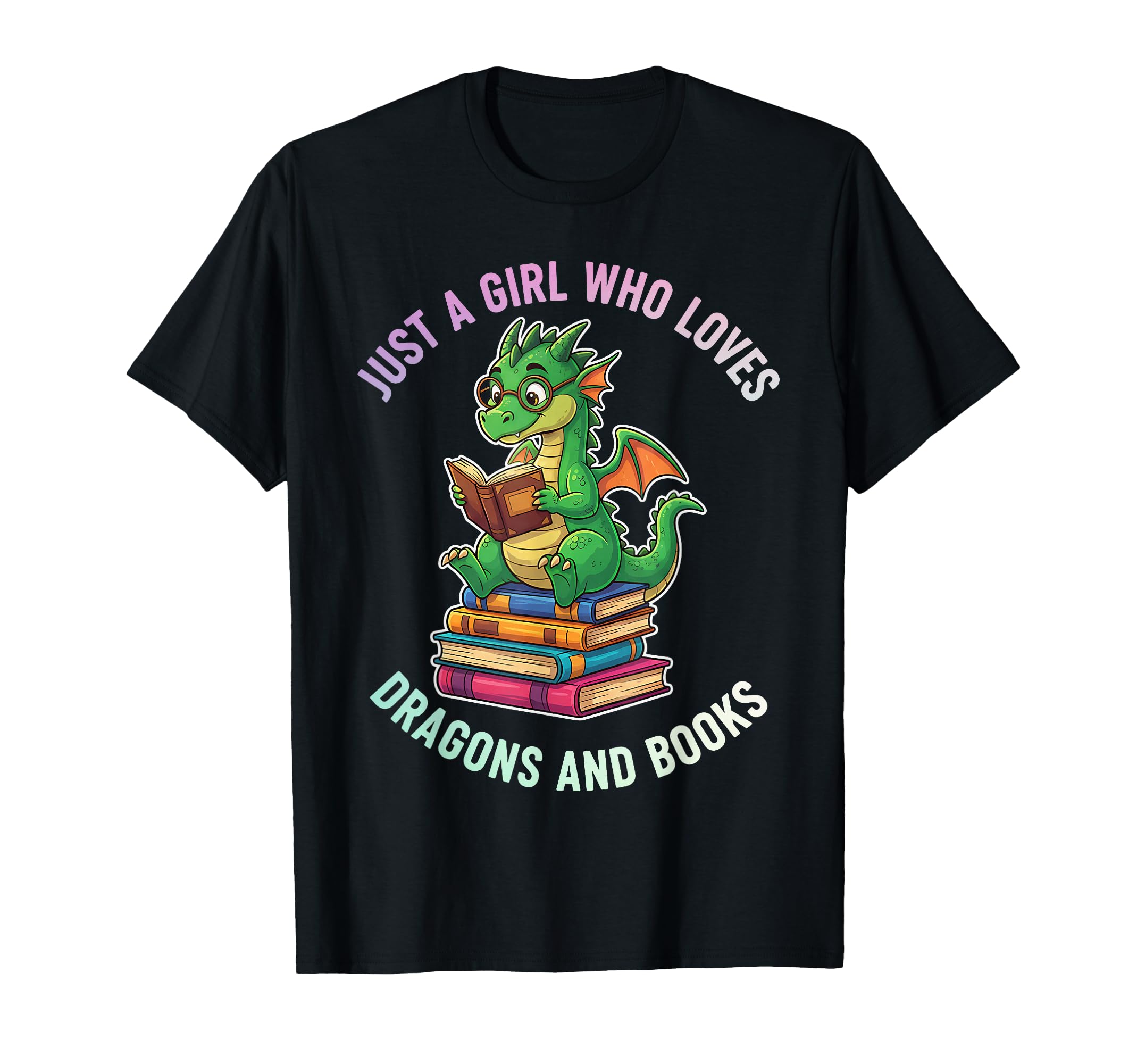 Just Who Loves Dragons And Books T-Shirt - Minimalist Print Men Women - T-Shirt, Sweatshirt, Hoodie