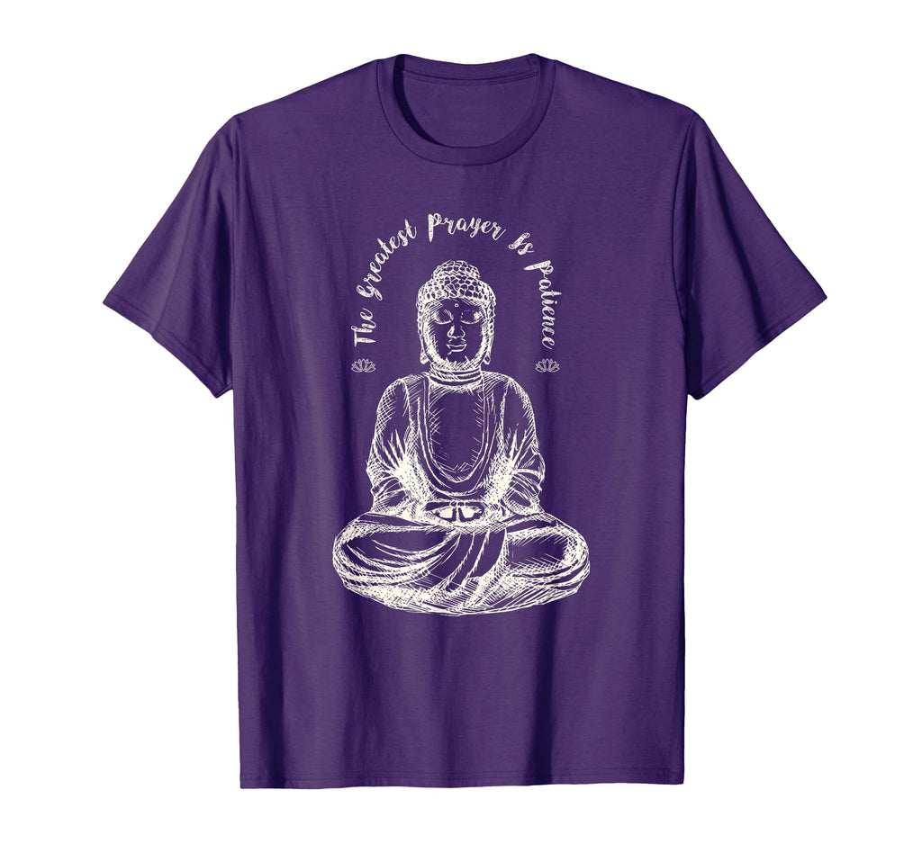 Buddha Patience Prayer Lotus T-Shirt - Minimalist Print Men Women - T-Shirt, Sweatshirt, Hoodie