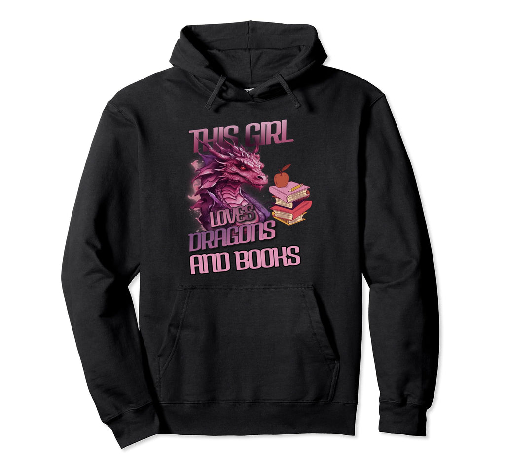 This Loves Dragons And Books Reading Hoodie - Custom Art Print Men Women - T-Shirt, Sweatshirt, Hoodie