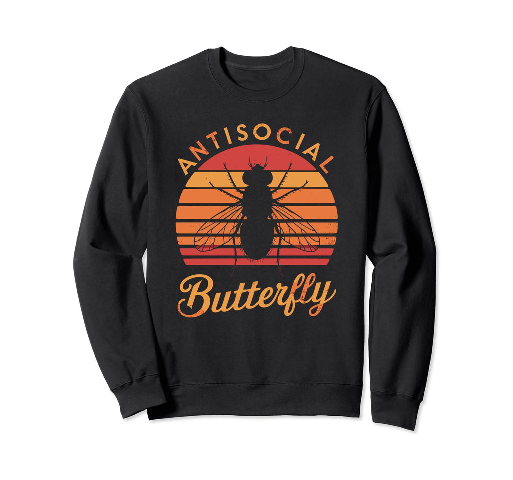 Antisocial Butterfly Housefly Sweatshirt - Unique Graphic for Adults - T-Shirt, Sweatshirt, Hoodie