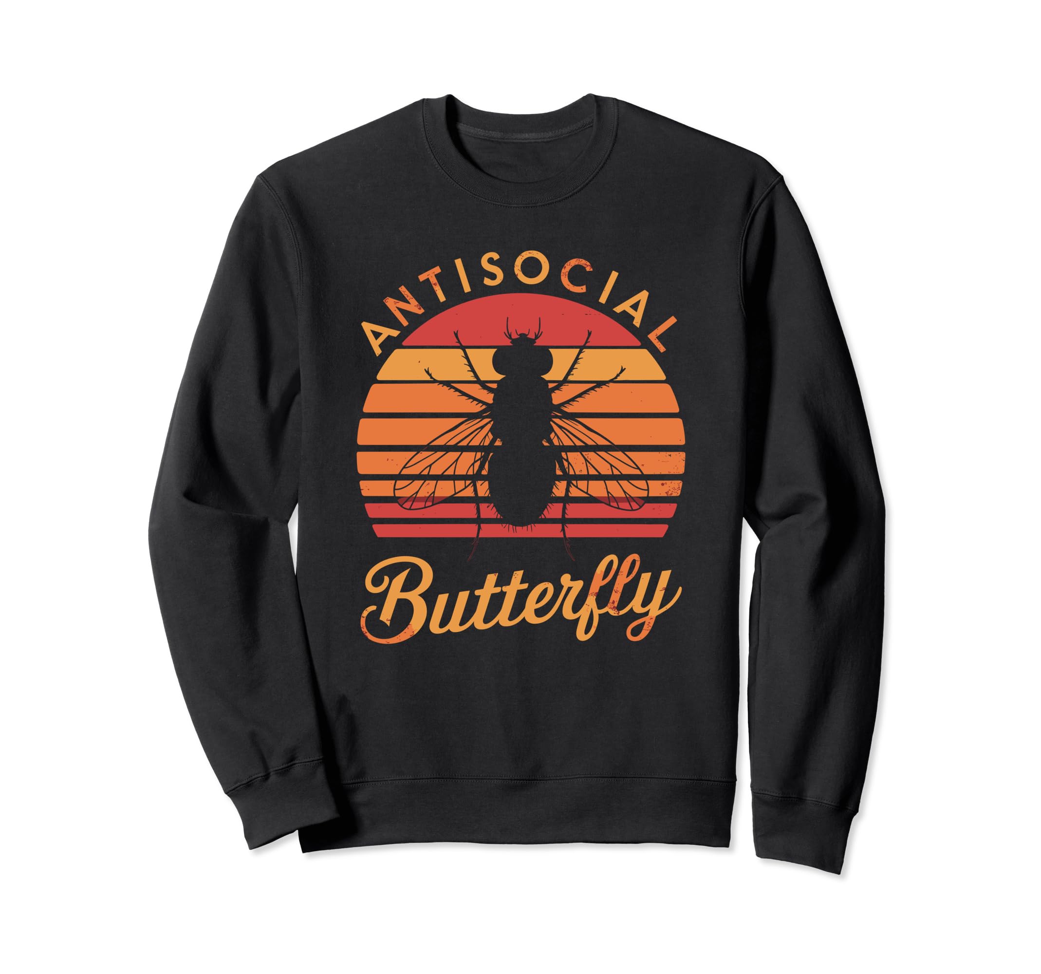 Antisocial Butterfly Housefly Sweatshirt - Unique Graphic for Adults - T-Shirt, Sweatshirt, Hoodie