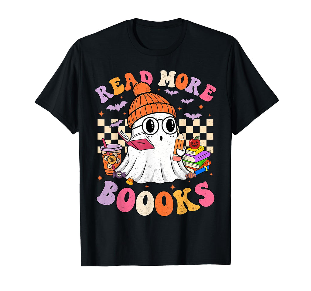 Read More Booooks Ghost Funny Teacher T-Shirt - Graphic Print Unisex - T-Shirt, Sweatshirt, Hoodie