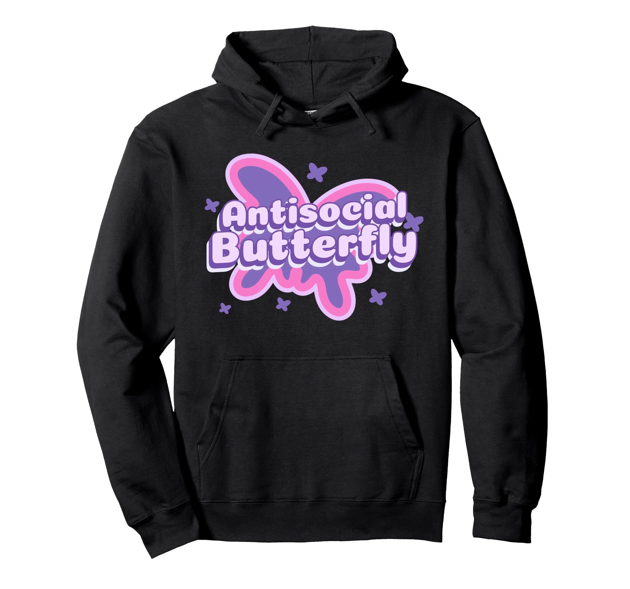 Antisocial Butterfly Funny Social Hoodie - Fun Novelty Design for Adults - T-Shirt, Sweatshirt, Hoodie