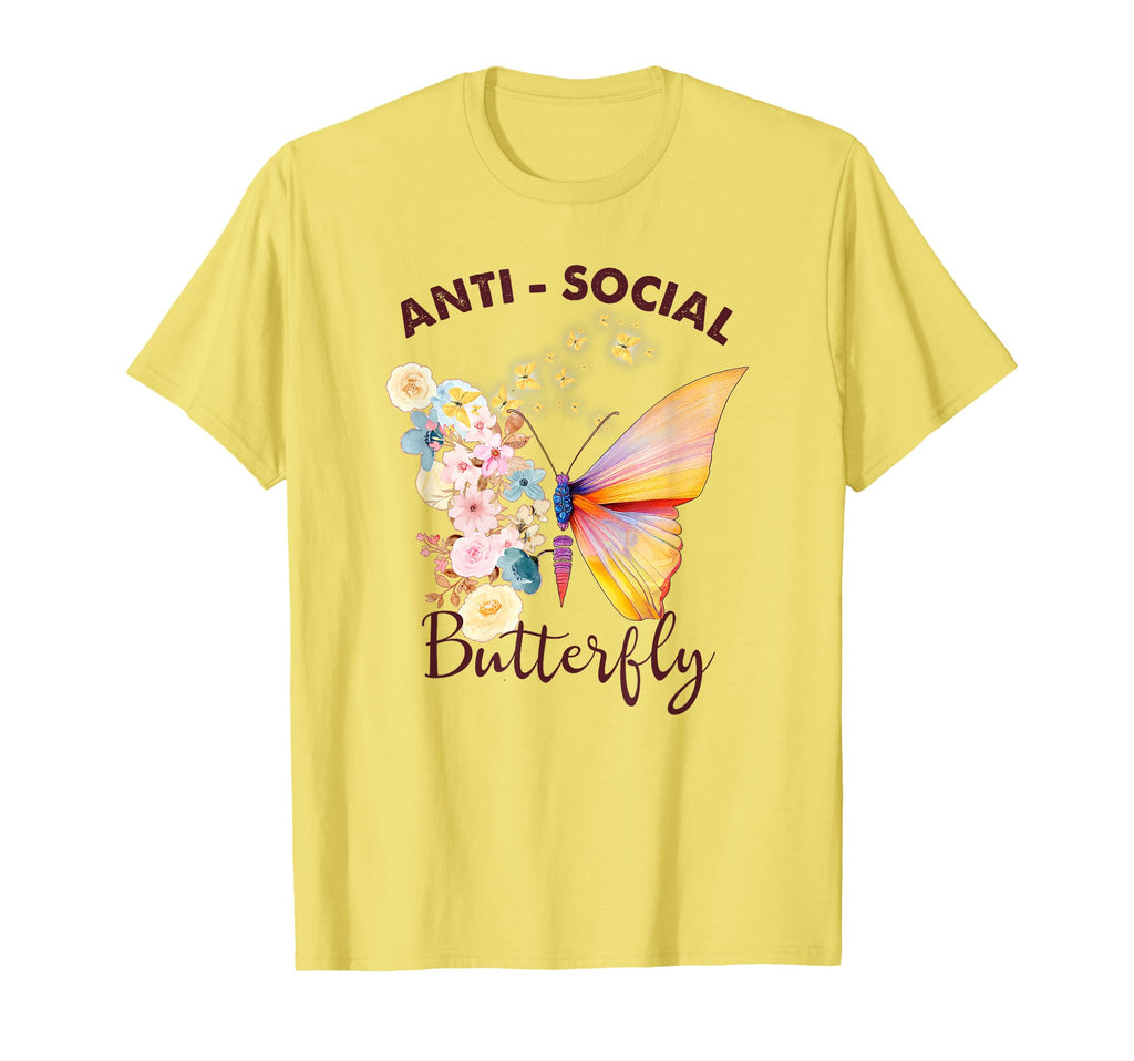 Antisocial Butterfly Introvert Funny T-Shirt - Custom Art Print Men Women - T-Shirt, Sweatshirt, Hoodie