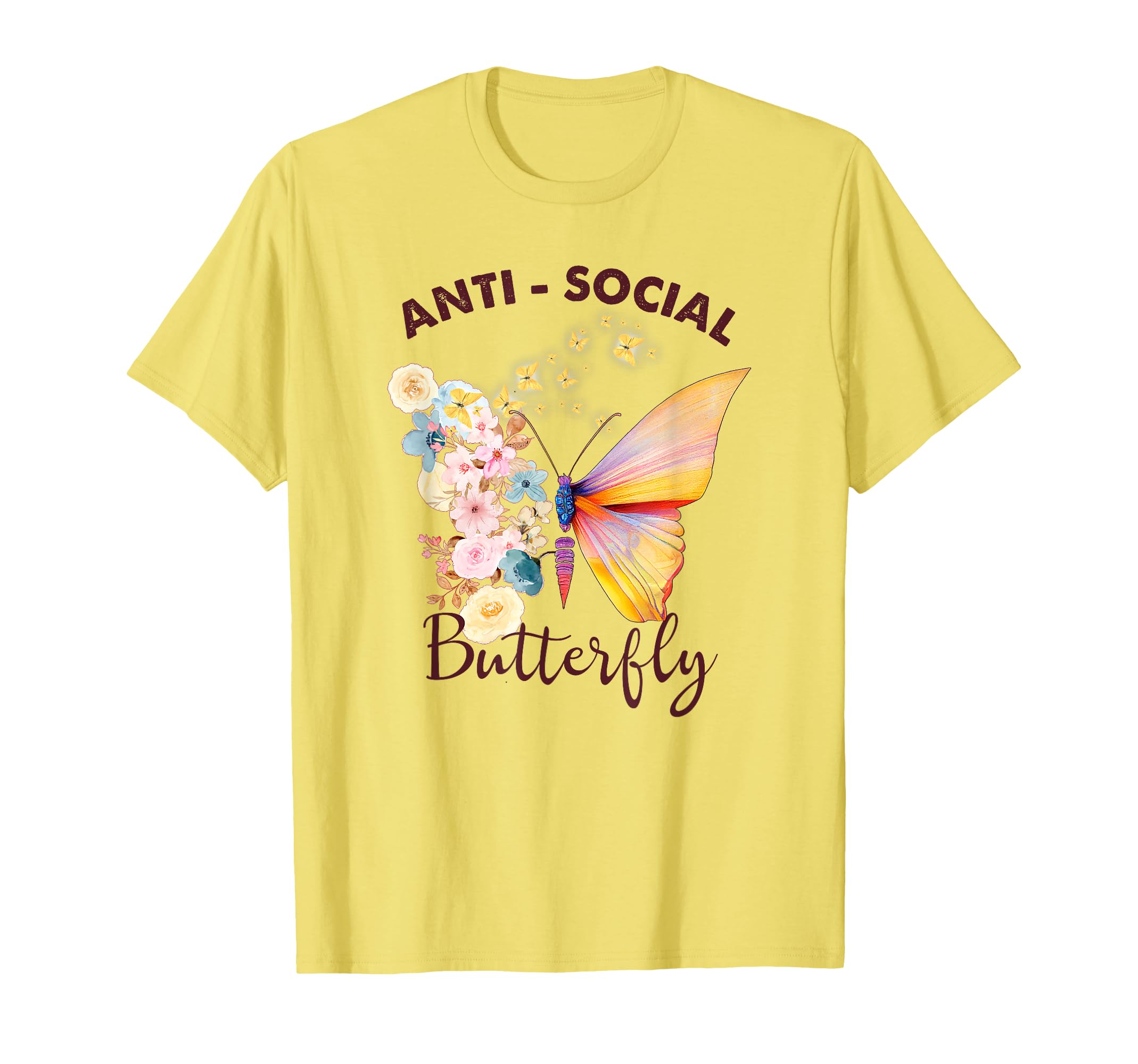 Antisocial Butterfly Introvert Funny T-Shirt - Custom Art Print Men Women - T-Shirt, Sweatshirt, Hoodie