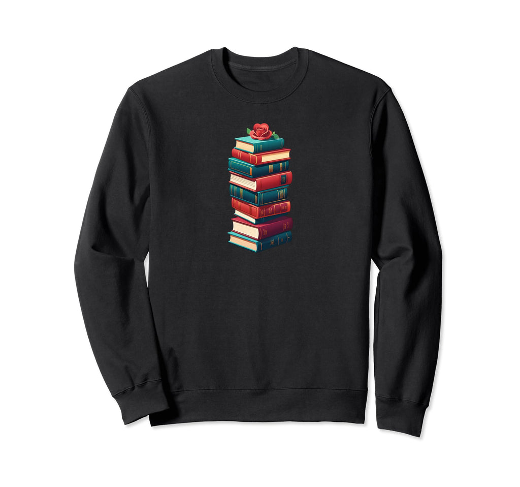 Book Worm Book Stack Reading Sweatshirt - Casual Everyday Wear Unisex - T-Shirt, Sweatshirt, Hoodie