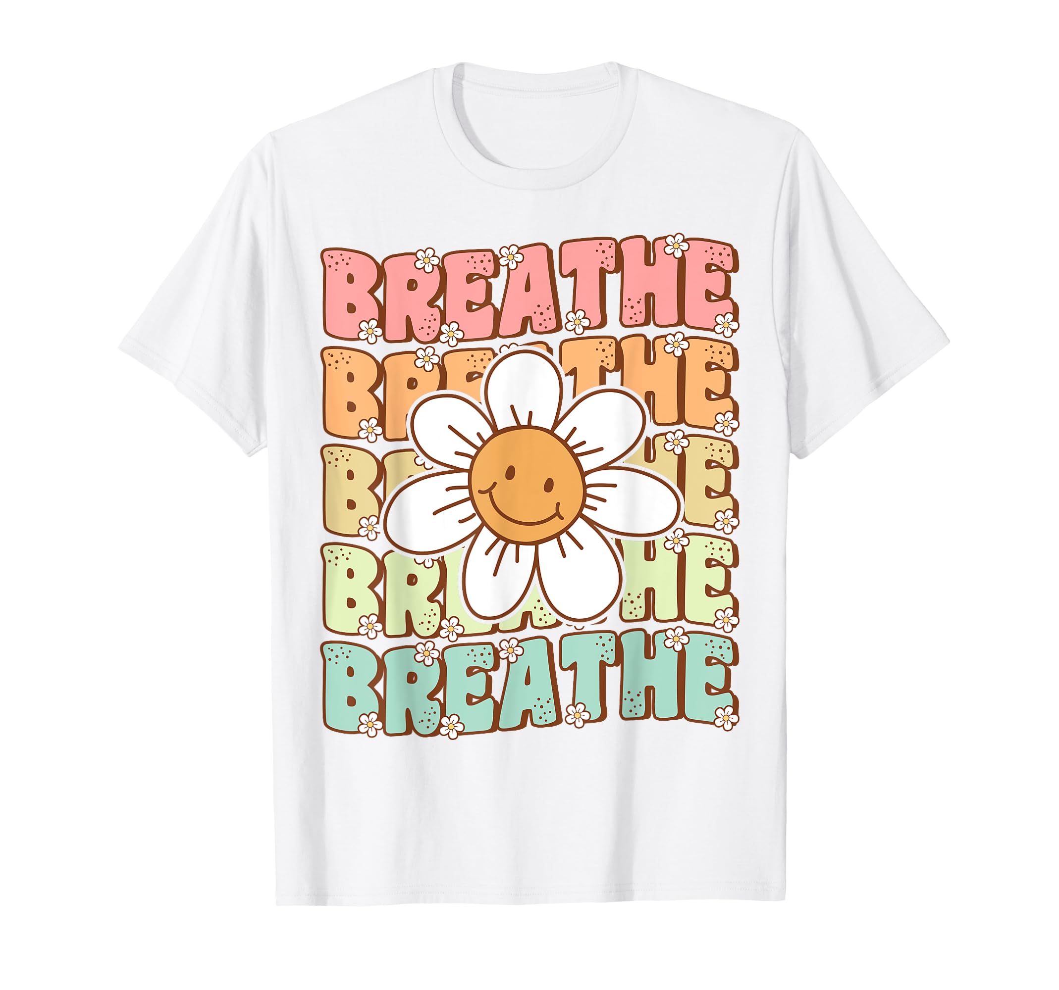 Groovy Breathe Daisy Flower Yoga T-Shirt - Unique Graphic for Adults - T-Shirt, Sweatshirt, Hoodie