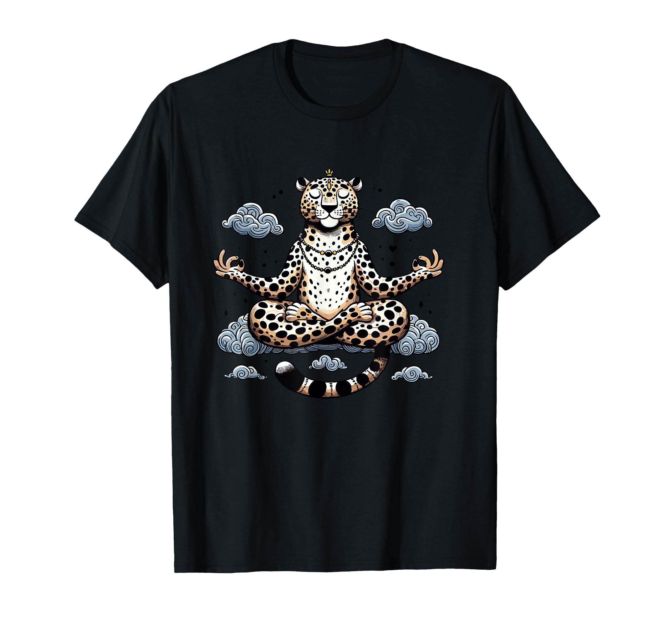 Meditation Leopard Yoga Pose T-Shirt - Casual Everyday Wear Unisex - T-Shirt, Sweatshirt, Hoodie