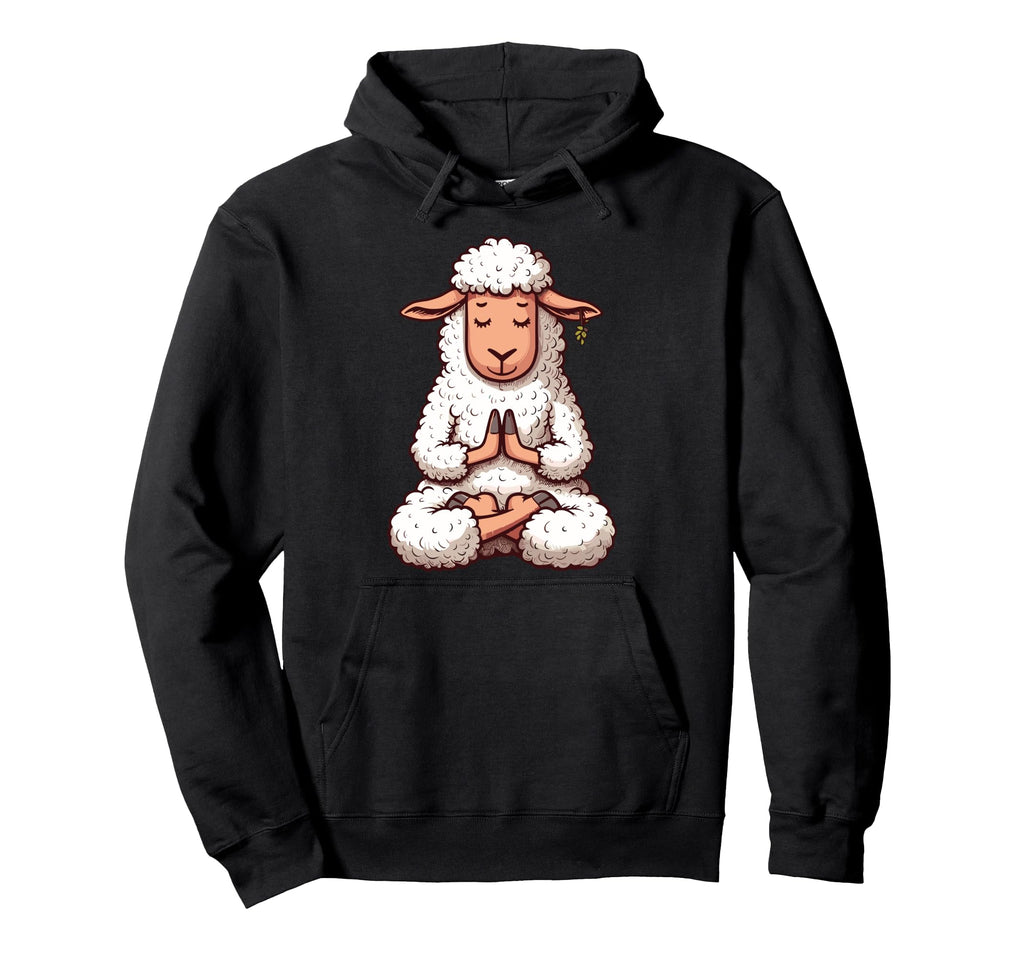Meditation Sheep Yoga Pose Relaxing Hoodie - Graphic Print for Adults - T-Shirt, Sweatshirt, Hoodie
