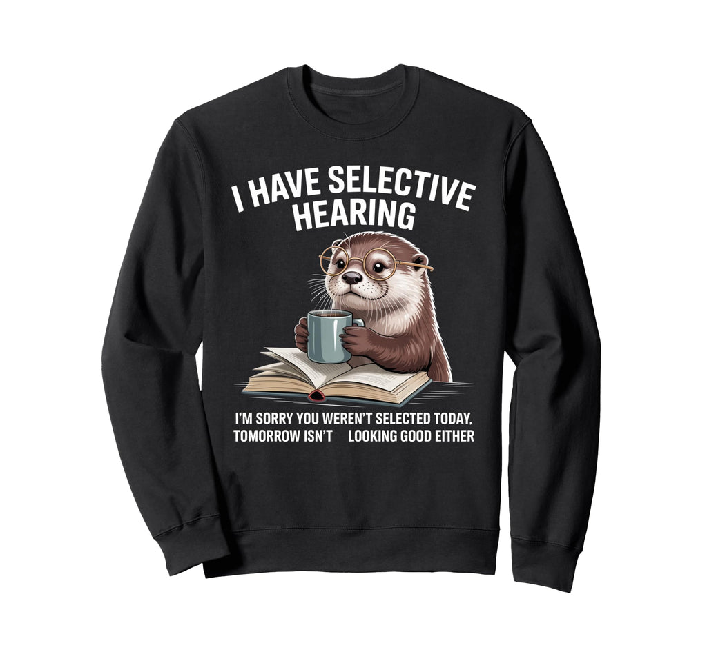 Sea Otter Coffee Book Nerds Reader Sweatshirt - Custom Art Print Unisex - T-Shirt, Sweatshirt, Hoodie