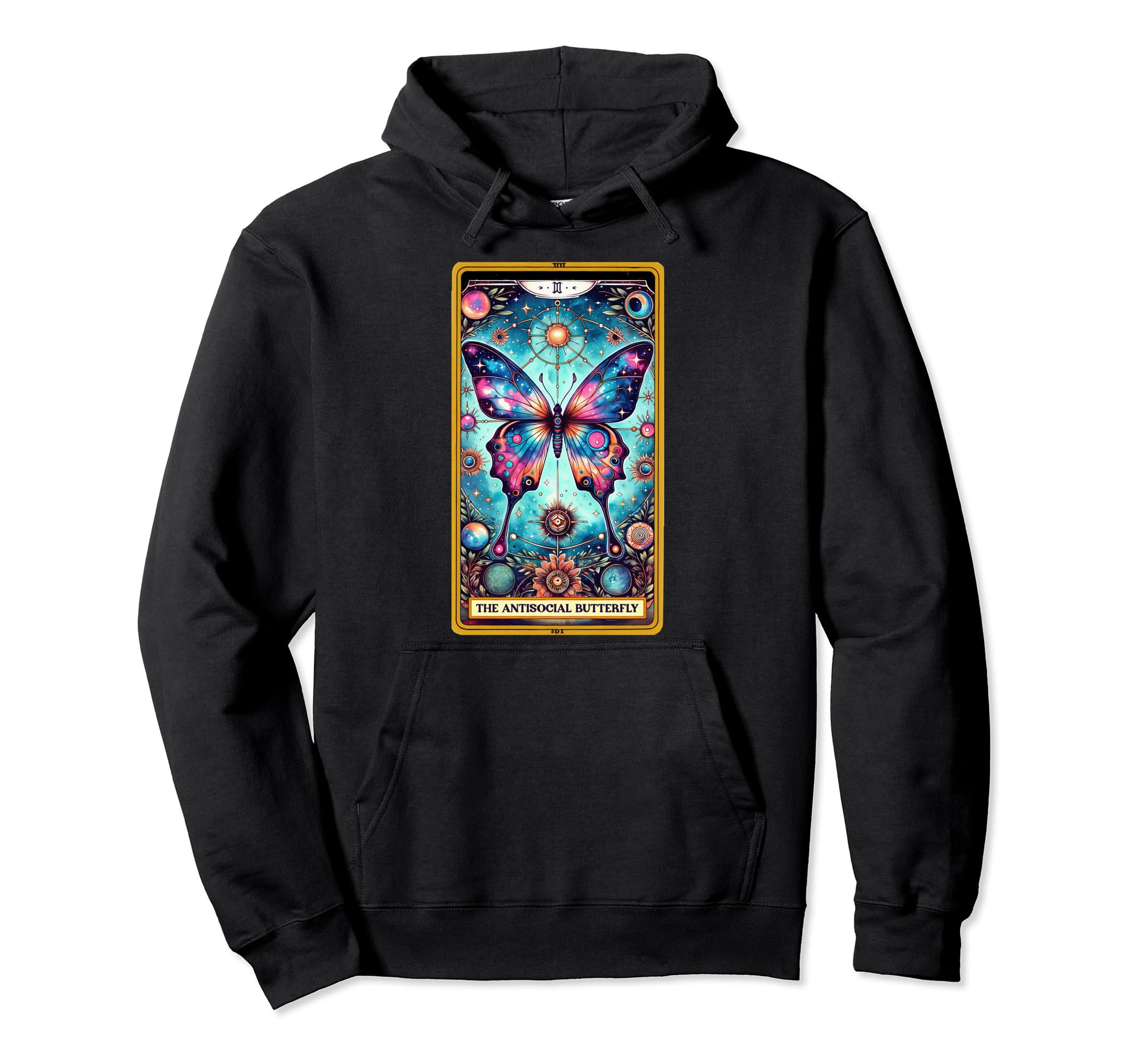 Anti Social Butterfly Tarot Card Hoodie - Casual Everyday Wear Unisex - T-Shirt, Sweatshirt, Hoodie