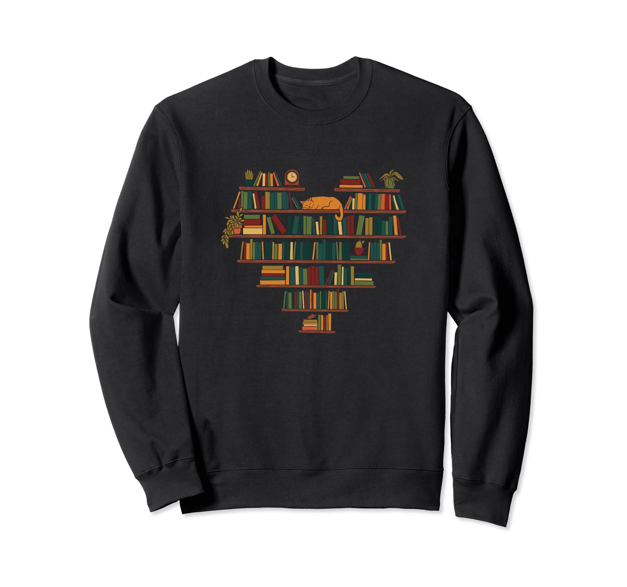 Bookworm Cat Library Literature Writer Sweatshirt - Trendy Graphic Unisex - T-Shirt, Sweatshirt, Hoodie