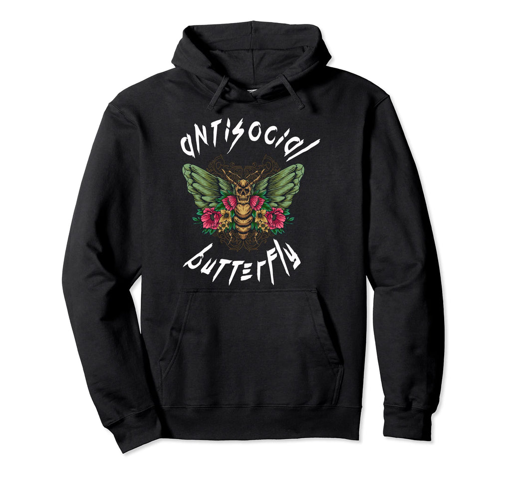 Antisocial Butterfly Hoodie - Trendy Graphic for Adults - T-Shirt, Sweatshirt, Hoodie