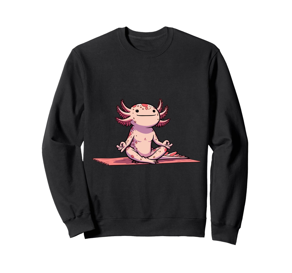 Meditation Axolotl Yoga Pose Sweatshirt - Unique Graphic for Adults - T-Shirt, Sweatshirt, Hoodie