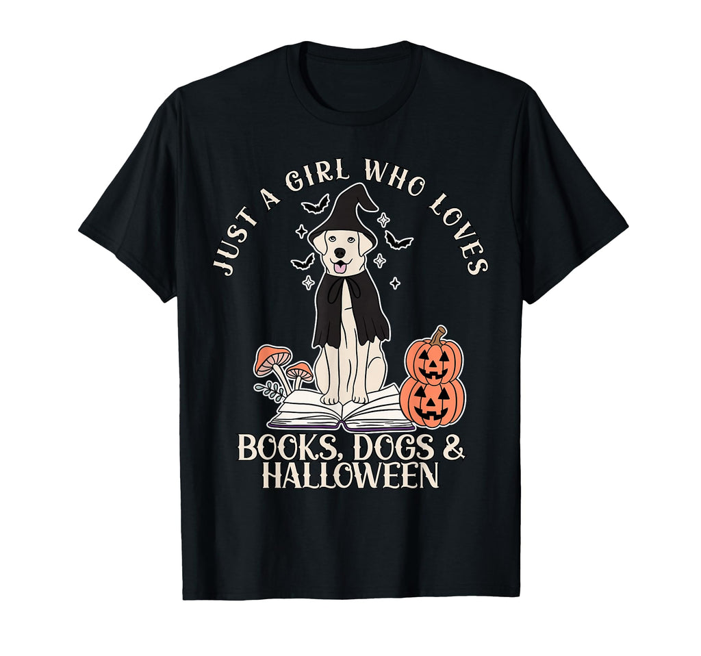 Just Who Loves Dogs Books And Halloween T-Shirt - Unique Graphic for Adults - T-Shirt, Sweatshirt, Hoodie