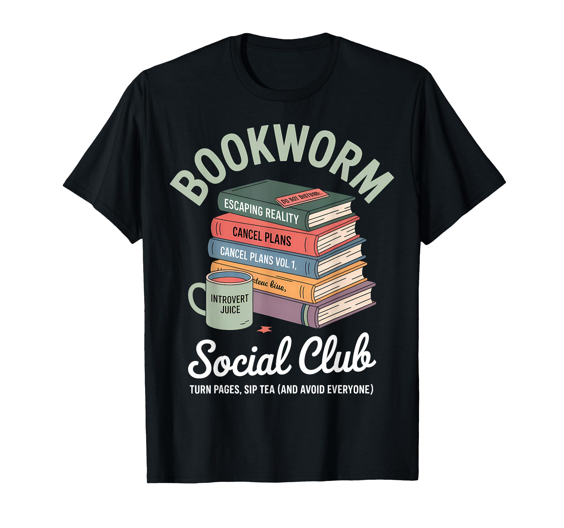 Bookworm Social Club Introvert Love T-Shirt - Custom Art Print Men Women - T-Shirt, Sweatshirt, Hoodie