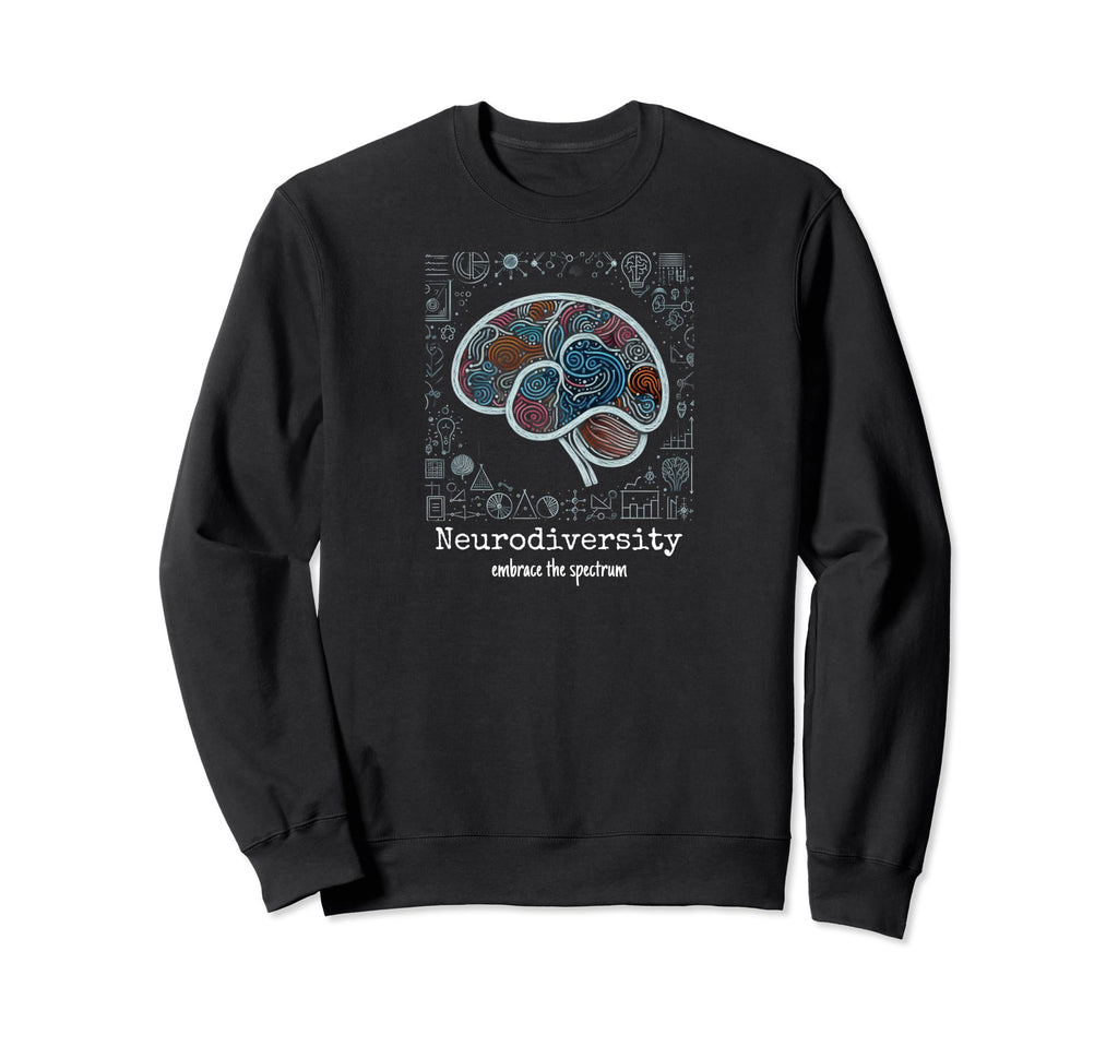 Colorful Rainbow Brain Neurodiversity Sweatshirt - Graphic Print Unisex - T-Shirt, Sweatshirt, Hoodie