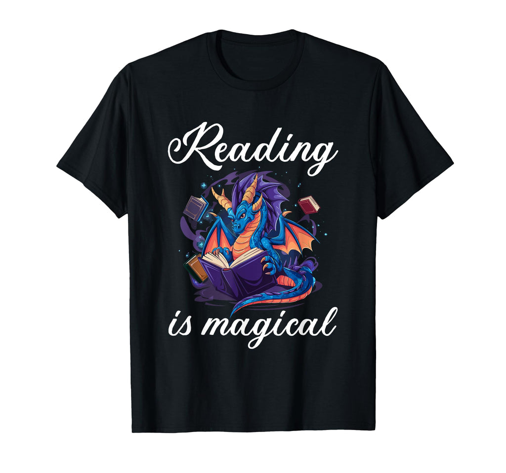 Reading Dragon Shirts Magical Book Lover T-Shirt - Unique Graphic Men Women - T-Shirt, Sweatshirt, Hoodie