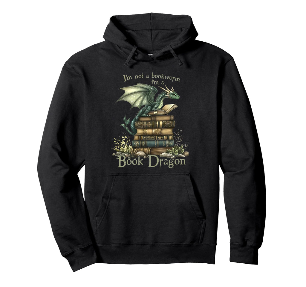 Im Not Bookworm Im Book Dragon Hoodie - Aesthetic Graphic Unisex - T-Shirt, Sweatshirt, Hoodie