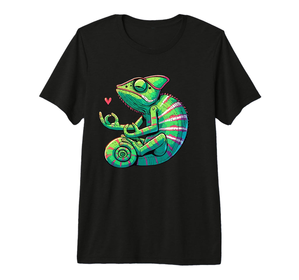 Meditation Chameleon Yoga Pose T-Shirt - Aesthetic Graphic for Adults - T-Shirt, Sweatshirt, Hoodie