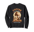 Coffee Gets Me Started Jesus Keeps Sweatshirt - Aesthetic Graphic Unisex - T-Shirt, Sweatshirt, Hoodie