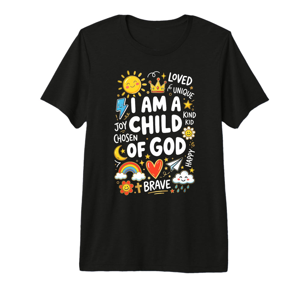 I Am Child God Loved Unique Joy Brave Tri T-Shirt - Unique Graphic Unisex - T-Shirt, Sweatshirt, Hoodie