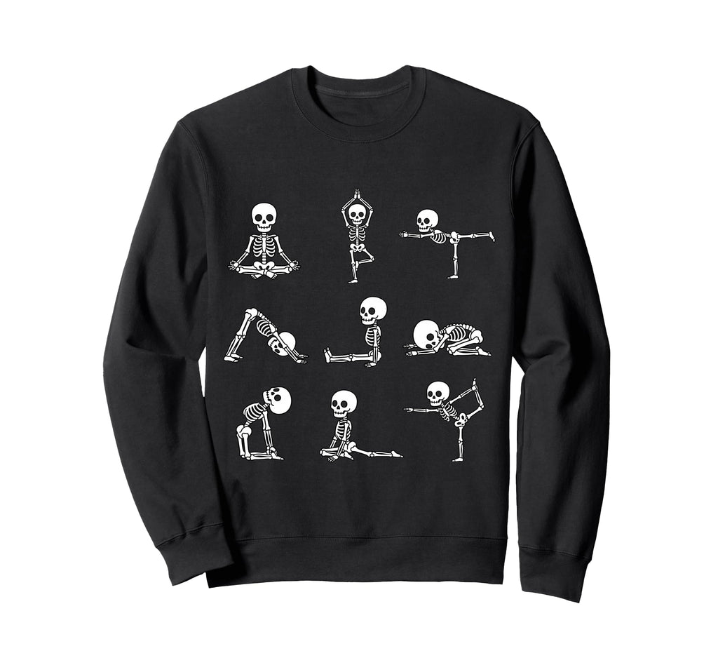 Funny Skeletons Yoga Meditation Sweatshirt - Unique Graphic for Adults - T-Shirt, Sweatshirt, Hoodie