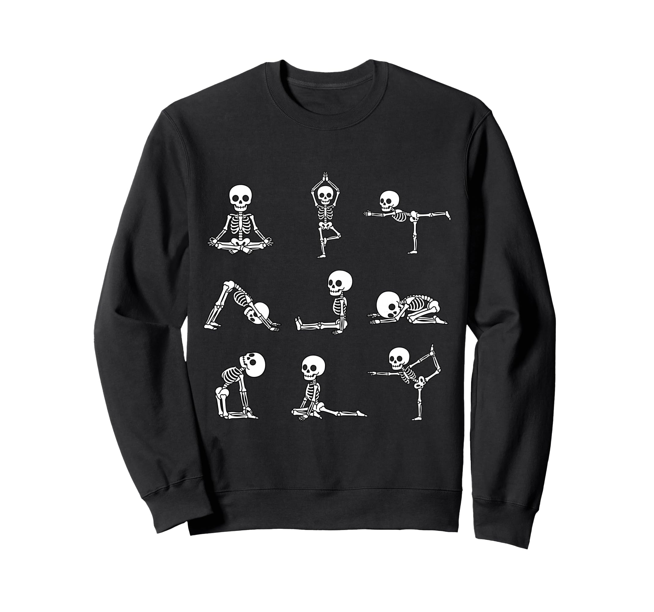 Funny Skeletons Yoga Meditation Sweatshirt - Unique Graphic for Adults - T-Shirt, Sweatshirt, Hoodie