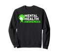 Mental Health Green Ribbon Mental Sweatshirt - Minimalist Print for Adults - T-Shirt, Sweatshirt, Hoodie