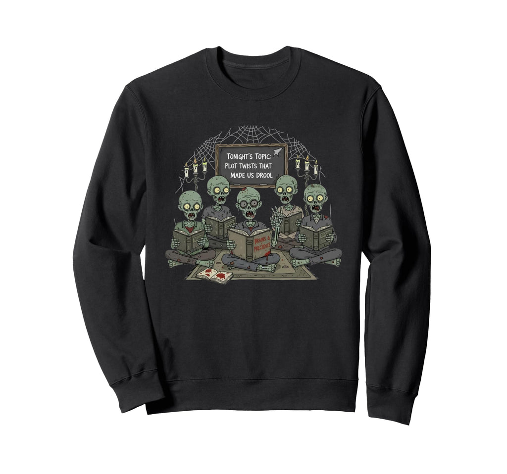 Zombie Book Club Halloween Zombies Sweatshirt - Aesthetic Graphic Unisex - T-Shirt, Sweatshirt, Hoodie