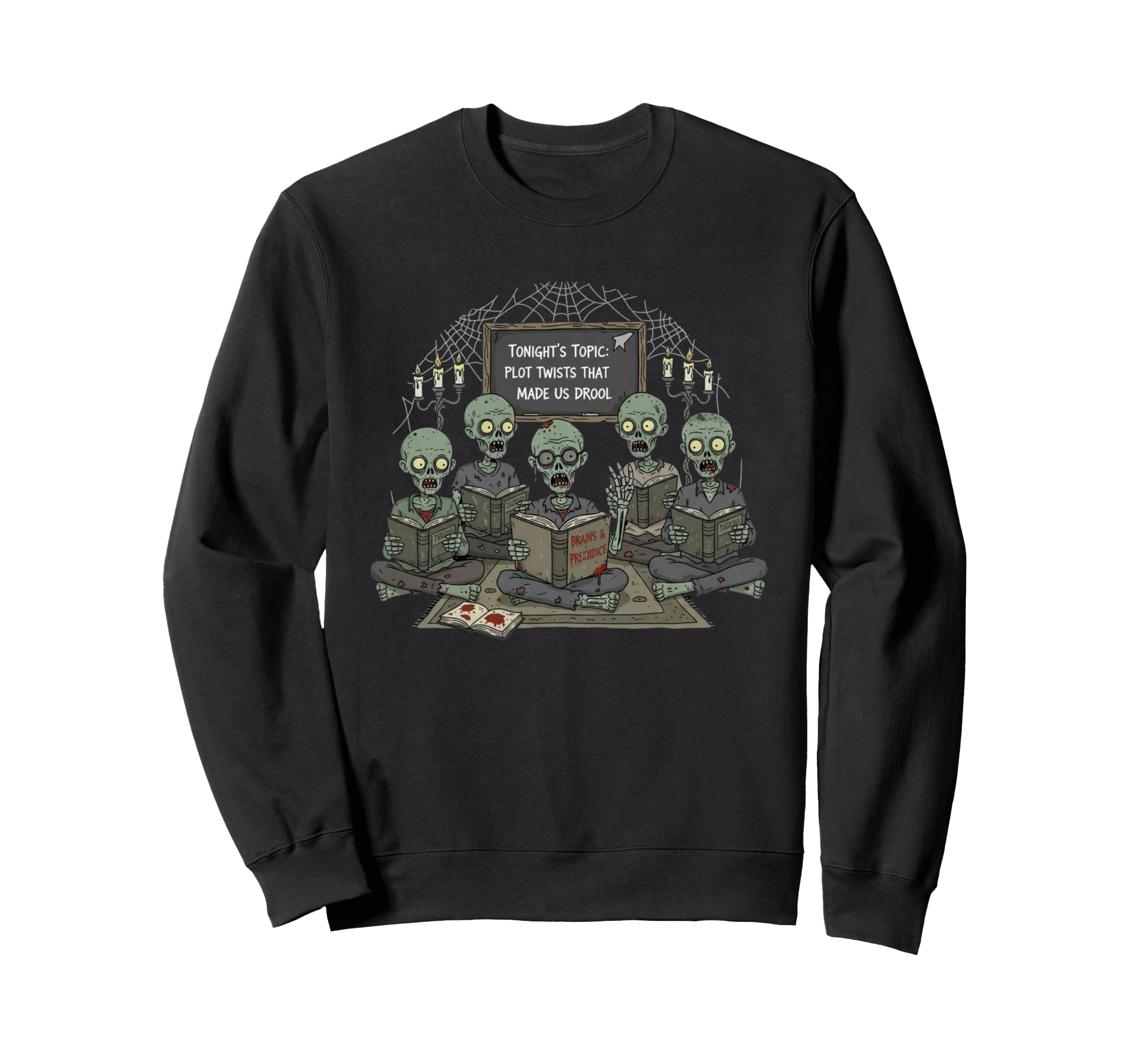 Zombie Book Club Halloween Zombies Sweatshirt - Aesthetic Graphic Unisex - T-Shirt, Sweatshirt, Hoodie