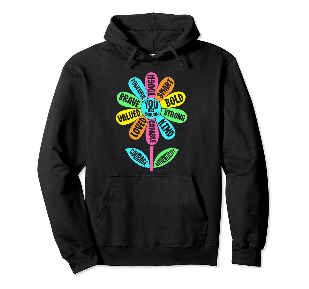 Groovy Flower You Are Brave Kind Mental Hoodie - Trendy Graphic for Adults - T-Shirt, Sweatshirt, Hoodie