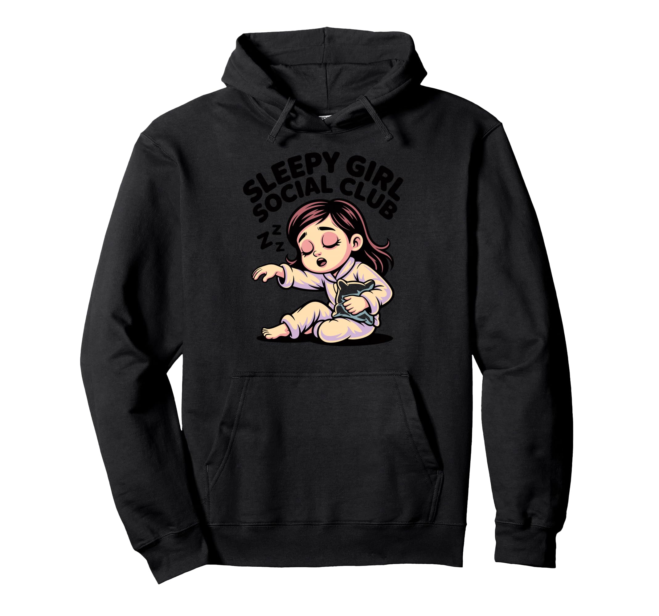 Sleepy Social Club Kawaii Pajama Cartoon Hoodie - Trendy Graphic Men Women - T-Shirt, Sweatshirt, Hoodie