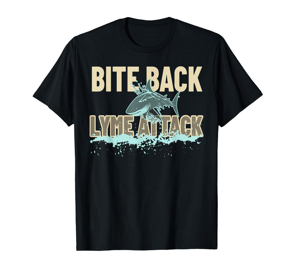 Fight Back Lyme Awareness Shark T-Shirt - Minimalist Print Men Women - T-Shirt, Sweatshirt, Hoodie
