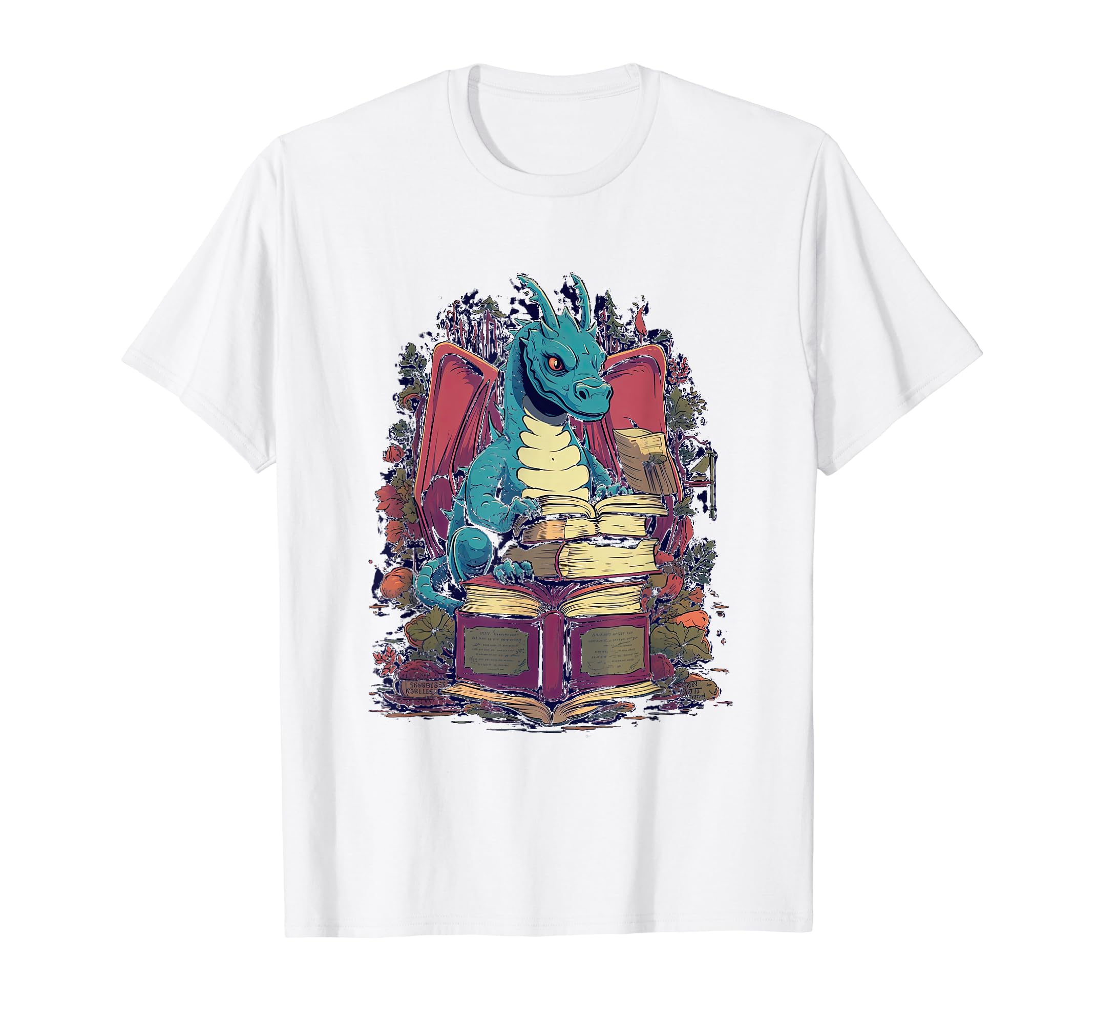 Book Dragon Reading Books Bookworm Fantasy T-Shirt - Graphic Print Unisex - T-Shirt, Sweatshirt, Hoodie