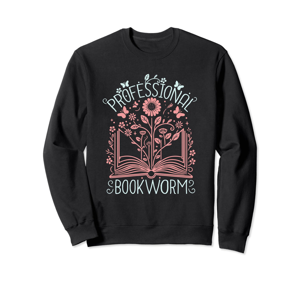 Professional Bookworm Reading Sweatshirt - Minimalist Print for Adults - T-Shirt, Sweatshirt, Hoodie