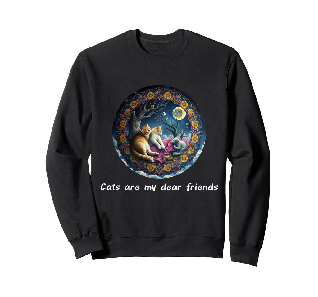 Cats Are My Best Friends Sacred Sweatshirt - Custom Art Print for Adults - T-Shirt, Sweatshirt, Hoodie