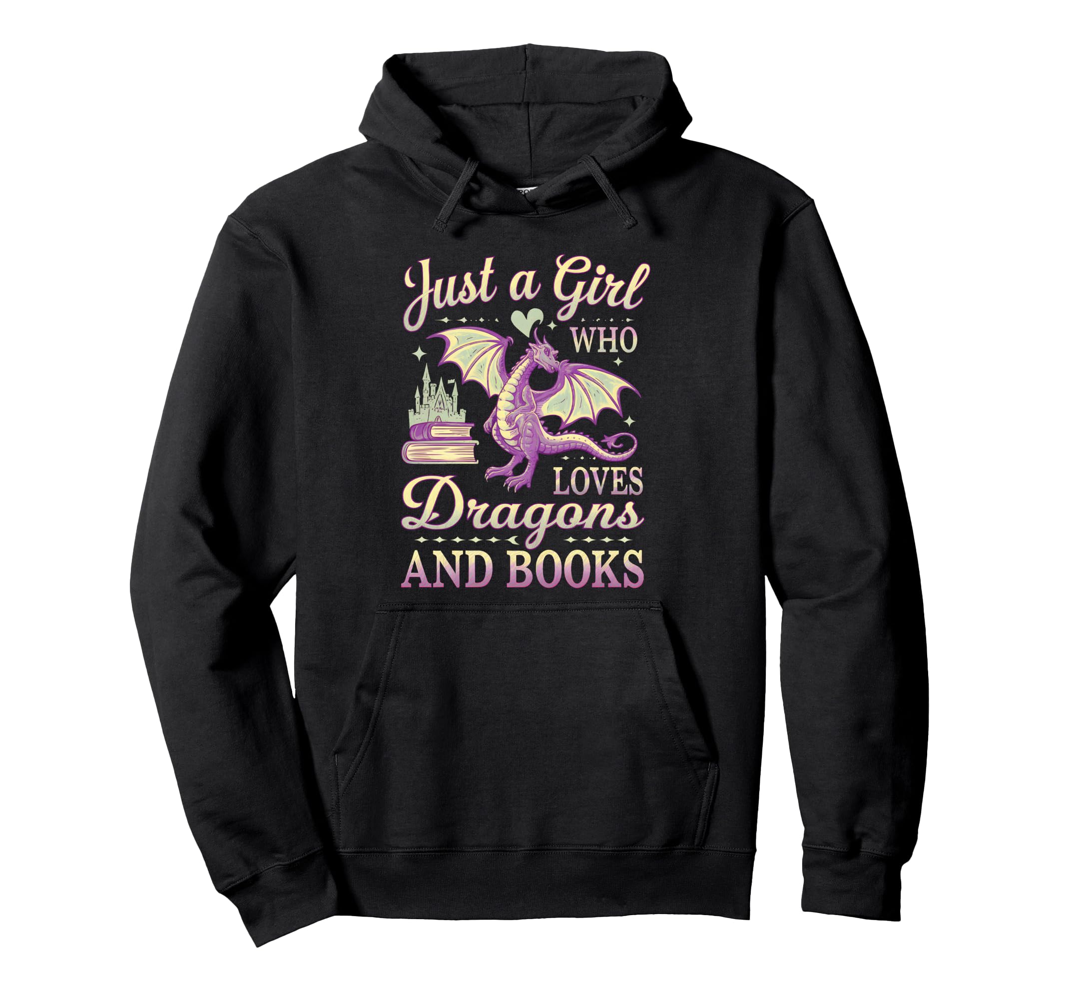 Just Who Loves Dragons And Books Hoodie - Casual Everyday Wear for Adults - T-Shirt, Sweatshirt, Hoodie