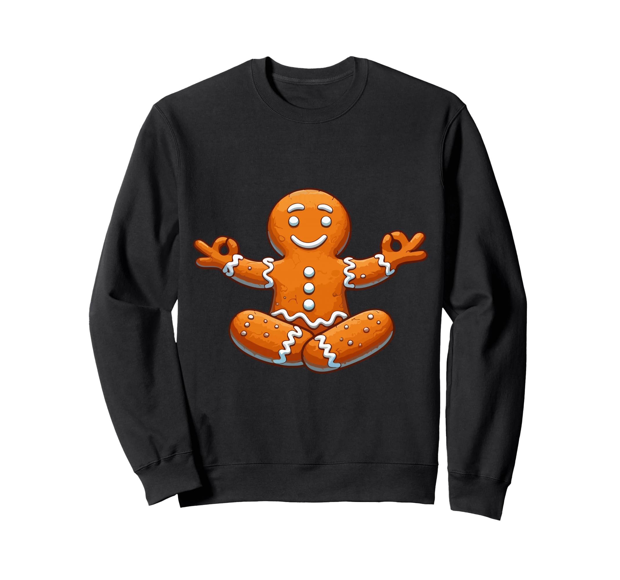 Meditation Gingerbread Yoga Pose Sweatshirt - Minimalist Print for Adults - T-Shirt, Sweatshirt, Hoodie